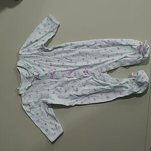 Little Me size 3 months mint green button up pajamas for baby girl